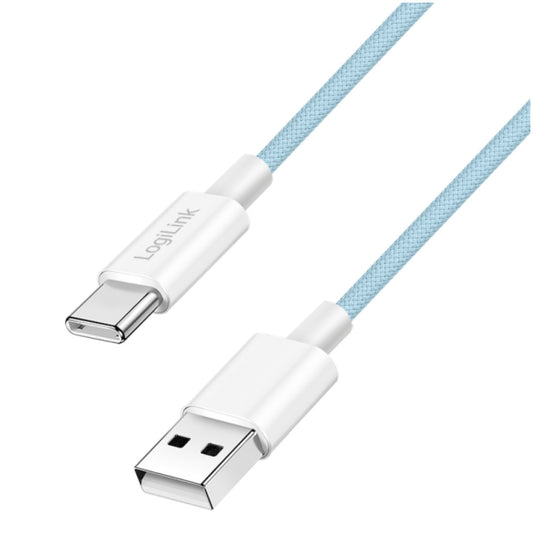Kabel USB-C (m) => USB-A (m) 2.0 najlon ovoj 1,0m 60W 3A/20V 480Mbps PD3 moder LogiLink(CU0330)