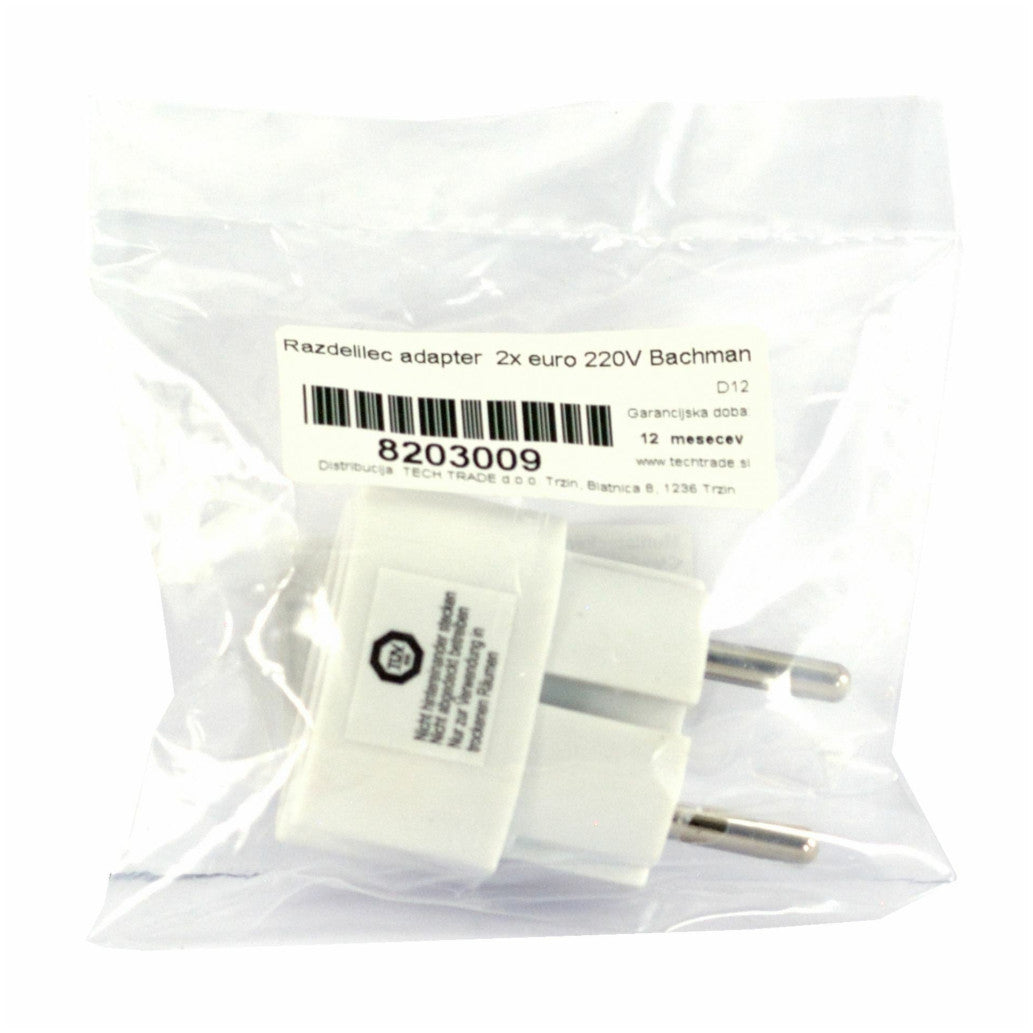 Razdelilec Bachmann 2x220V stikalo - bel (921.271)