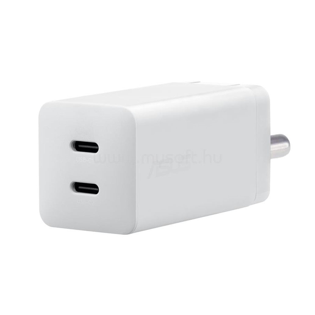 Hišni polnilec 100-240V => Asus 65W 2xUSB-C za mobilne telefone s priloženim kablom USB-C bel(AC65-05)