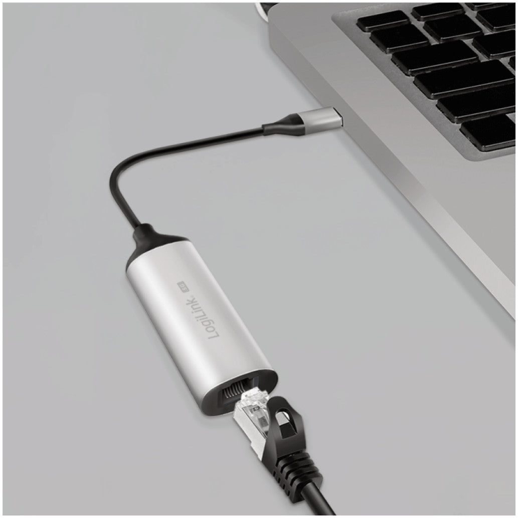 Mrežni adapter USB-C => LAN RJ45 10/100/1000/2500/5000 USB 3.2 0,15cm aluminium LogiLink (UA0456)