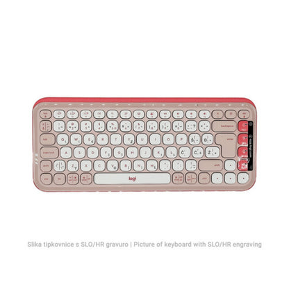 Tipkovnica brezžična + Bluetooth Logitech Pop Icon Keys US international | SLO gravura roza (920-013073)