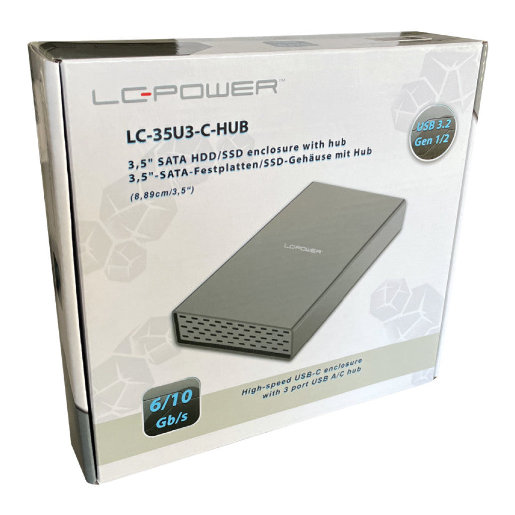 Ohišje za trdi disk 3,5 USB 3.2 Gen 2x1 LC Power LC-35U3-C-HUB