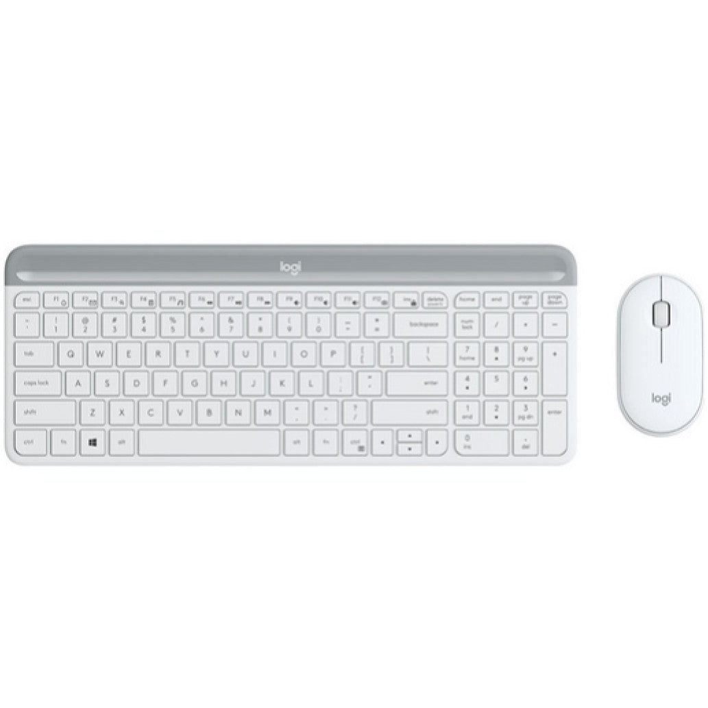 Tipkovnica in miš Logitech brezžična MK470 Combo US international bela SLO gravura (920-009205)