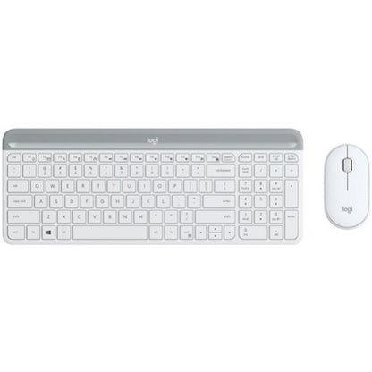 Tipkovnica in miš Logitech brezžična MK470 Combo US international bela SLO gravura (920-009205)