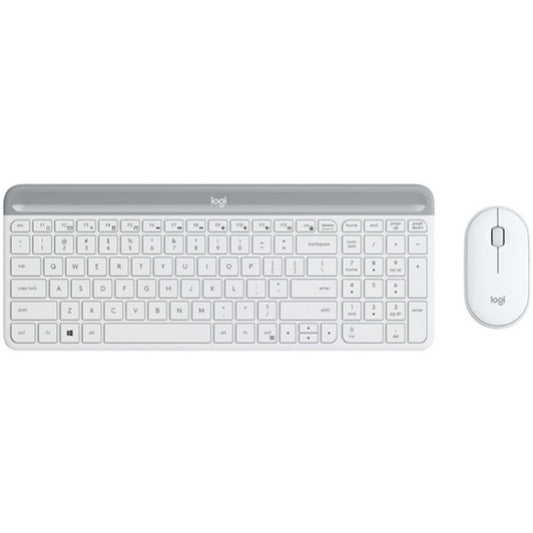 Tipkovnica in miš Logitech brezžična MK470 Combo US international bela SLO gravura (920-009205)