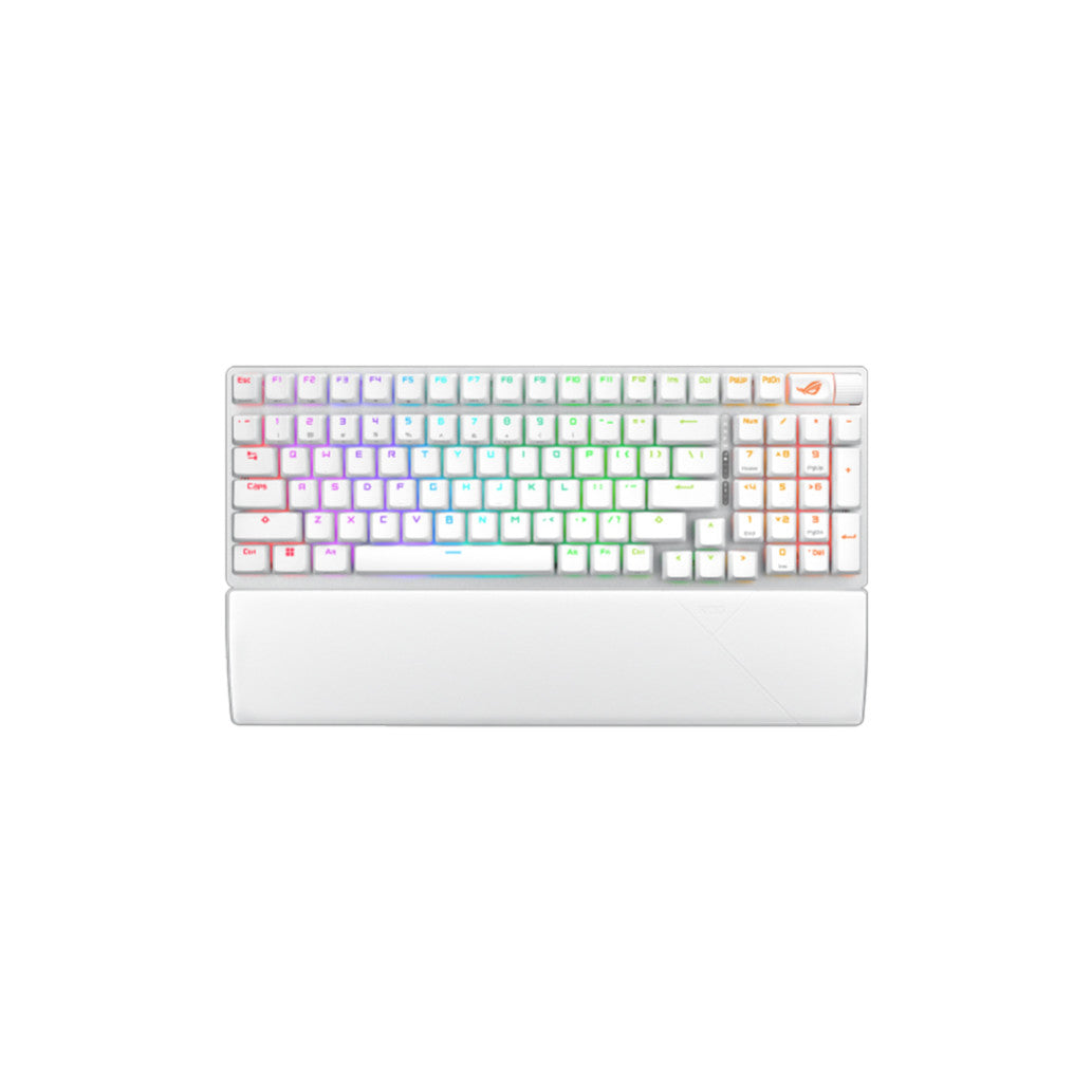 Gaming Tipkovnica brezžična, bluetooth, USB Asus ROG Strix Scope II 96 US | bela RGB (90MP037A-BKUA30)