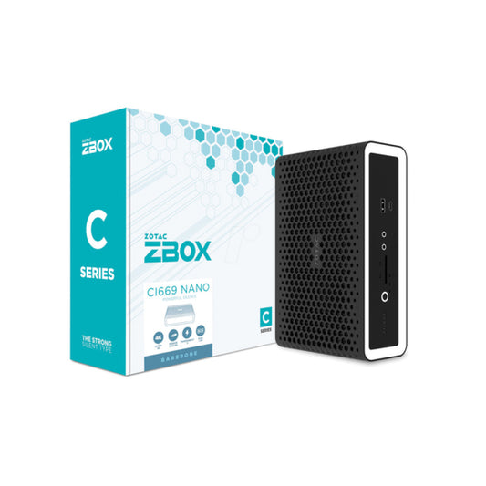 Računalnik BB Zotac ZBOX CI669 Nano i7-1355U 2xSO-DIMM DDR5 1xSATA 1xM.2 Dual Lan WiFi 6 BT 5.2 4xUSB 3.1 1xUSB 2.0 Intel Iris Xe Graphics