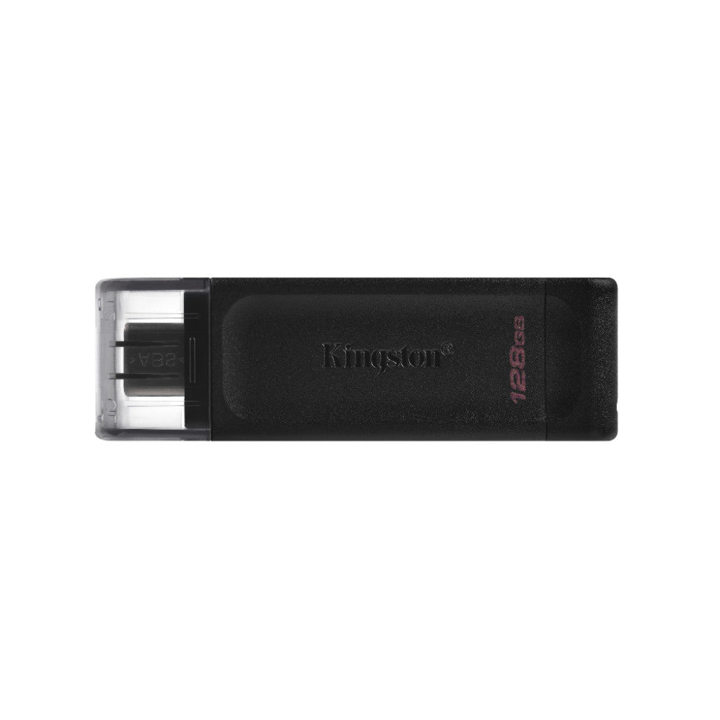 Spominski ključek 128GB USB-C Kingston DT70 80MB/s plastičen s pokrovčkom črn (DT70/128GB)