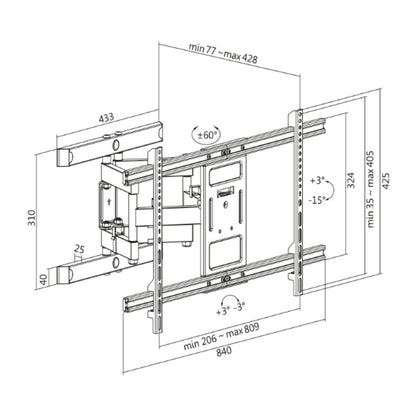 Nosilec za LCD TV 43"-90" / 109-228cm do 60kg nastavljivi LogiLink (BP0115)