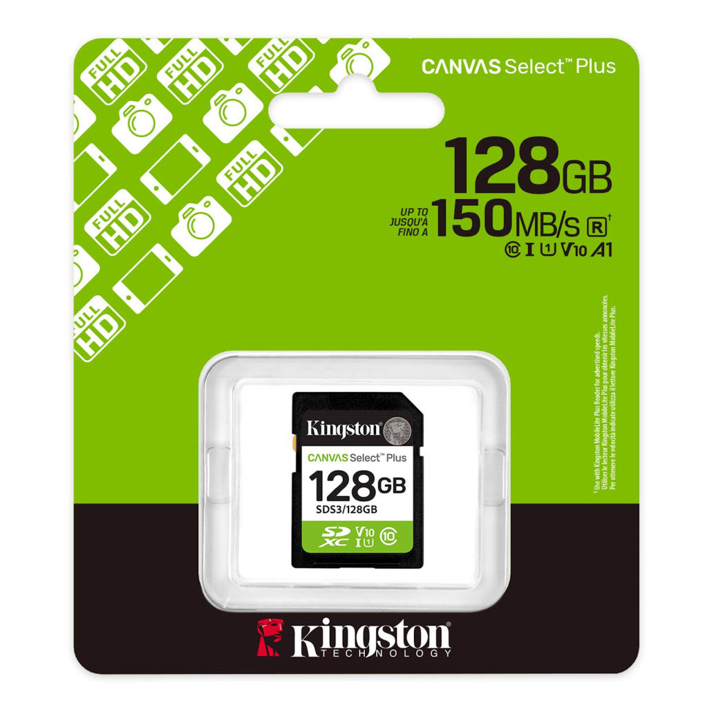 Spominska kartica SDXC 128GB Kingston Canvas Select Plus 150MB/s/40MB/s U1 V10 UHS-I (SDS3/128GB)
