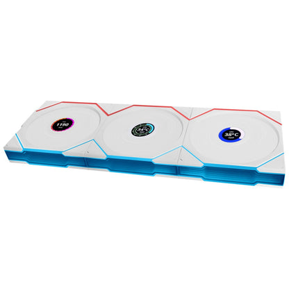 Ventilator Lian-Li UNI FAN TL Wireless LCD 120mm bela ARGB (Reverse Blade 3 pack + kontroler)