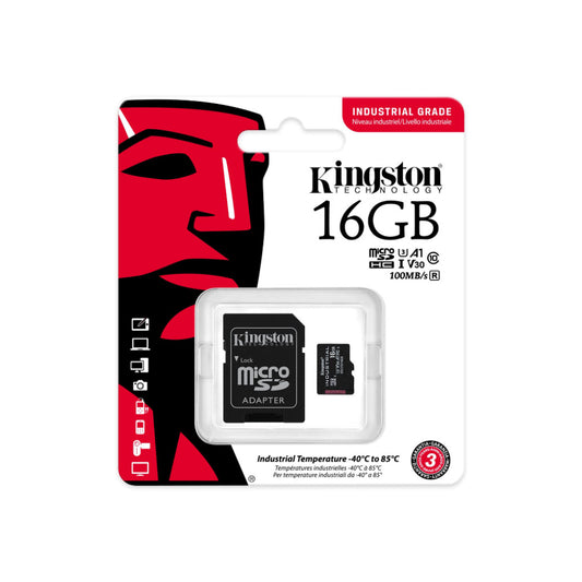 Spominska kartica SDHC-Micro 16GB Kingston - 100MB/s INDUSTRIAL C10 UHS-I, U3, V30 (SDCIT2/16GB) + adapter