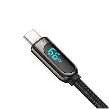 Kabel USB-C => USB-A 2.0 tekstil ovoj 1,00m 6A Baseus LED – črn (CASX020001)