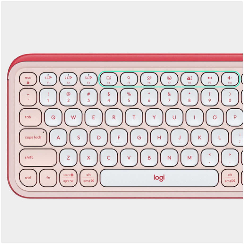Tipkovnica brezžična + Bluetooth Logitech Pop Icon Keys US international | SLO gravura roza (920-013073)