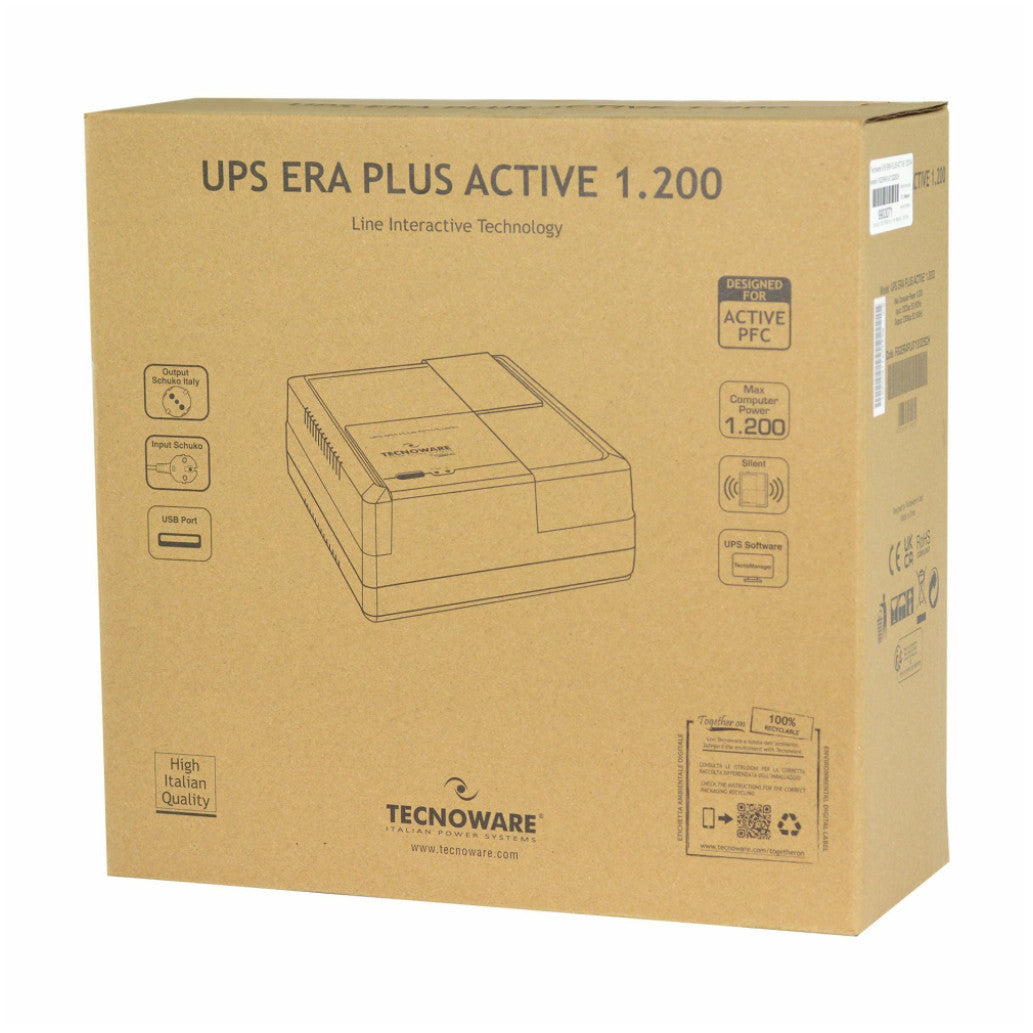 UPS Tecnoware ERA PLUS ACTIVE Line-Interactive 1200VA/840W 12V 9,0Ah 2x220V (FGCERAPLAT1202SCH)