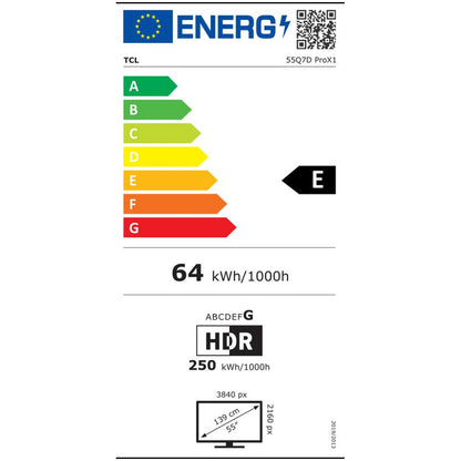 TV sprejemnik TCL 55,0" 139,7 cm 55Q7D PRO 3840x2160 miniLED Google TV 4xHDMI USB BT WiFi RJ45  Dolby Vision