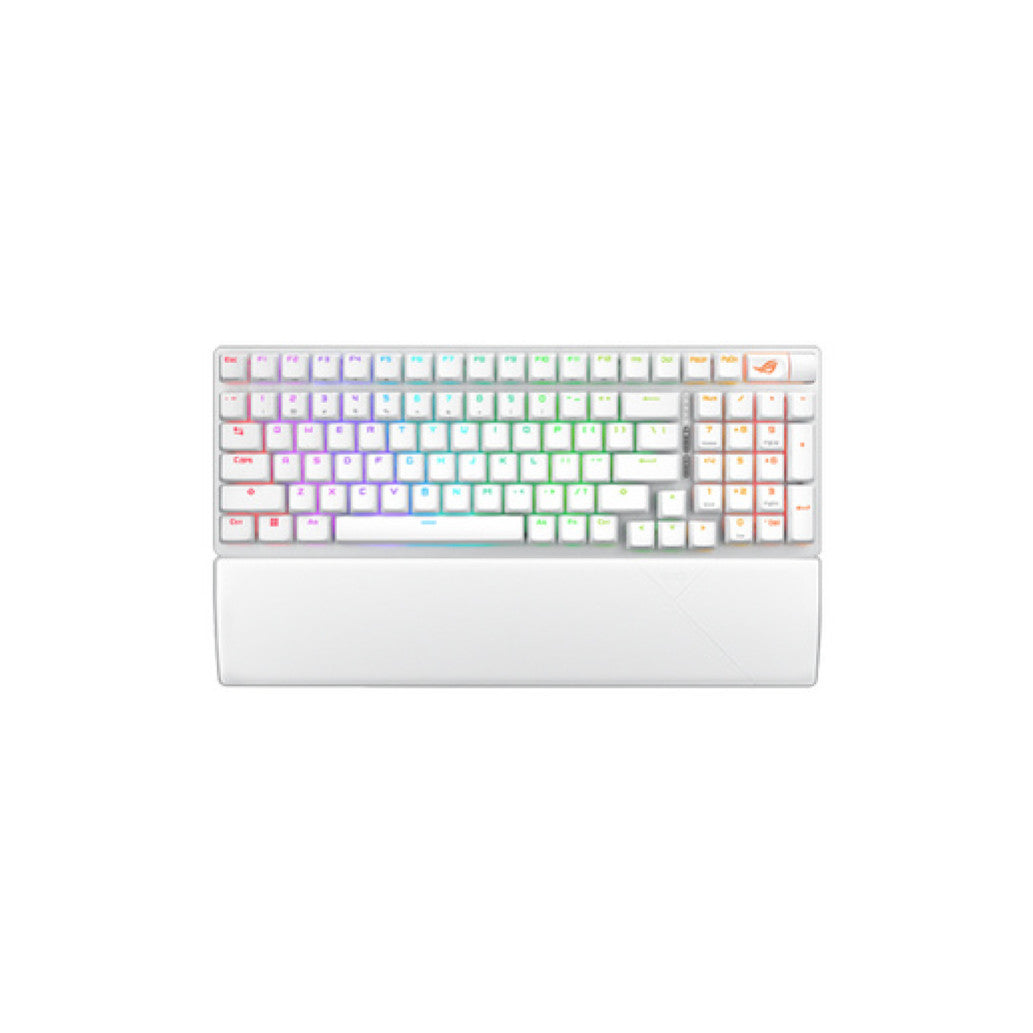 Gaming Tipkovnica brezžična, bluetooth, USB Asus ROG Strix Scope II 96 US | bela RGB (90MP037A-BKUA30)