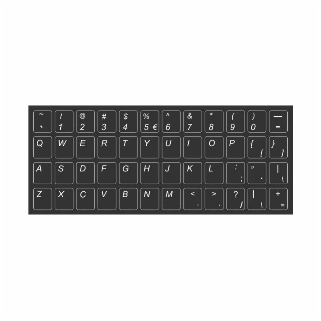 Nalepka za Tipkovnico US vsi znaki-beli