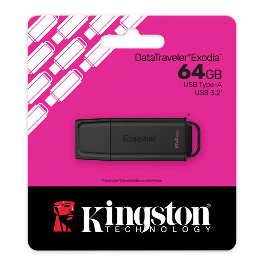 Spominski ključek 64GB USB3.2 Kingston DataTraveler Exodia s pokrovčkom črn (DTXG2/64GB)