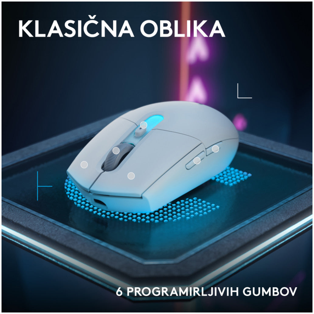 Gaming miška brezžična Logitech G305 X Superlight, bela (910-007747)