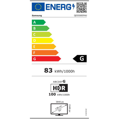 TV sprejemnik Samsung 55,0" 139,7 cm QE55S85FA 3840x2160 OLED SMART Tizen 4xHDMI 2xUSB BT WiFi HDR10+