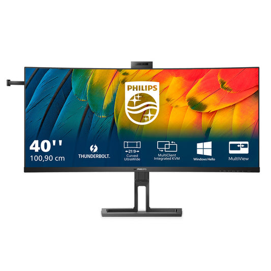 Monitor Philips 101,6 cm (40,0") 40B1U6903CH 5120x2160 Curved 75Hz IPS 4ms 2xHDMI DisplayPort Thunderbolt4 USB-C 90W 4xUSB3.2 HAS Kamera Zvočniki 2x5W  DCI-P3-98% SeparateSync RJ45 KVM HDR10