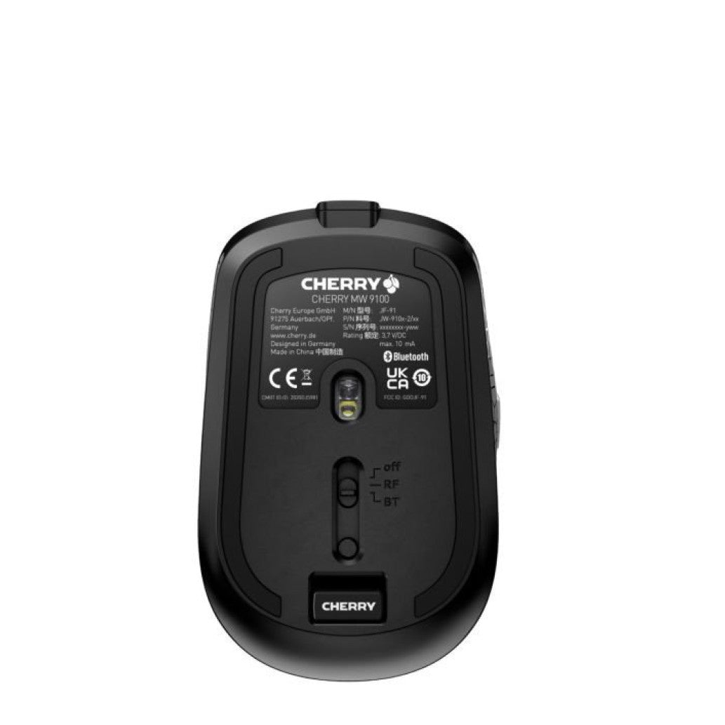 Miš Bluetooth + USB Cherry MW 9100 M 2400DPI 6 gumbov črna-srebrna (JW-9100-2)