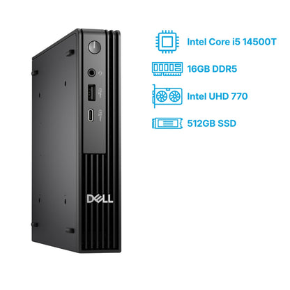 Računalnik Dell Mini QCM1250 i5-14500T/Q670/16GB-DDR5/512GB/-/Intel 770 HDMI DP USB-C/BT WiFi RJ45/90W-85%/Win11Pro 7F0R2