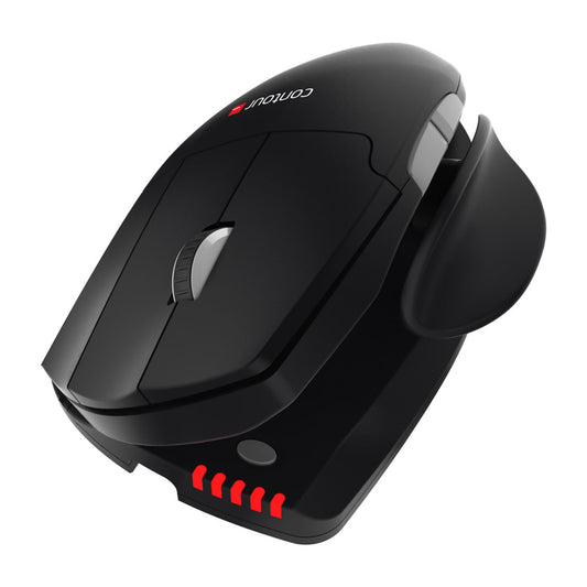 Miš brezžična ergonomska Unimouse Contour za desničarje črna (CDUMBK11001)