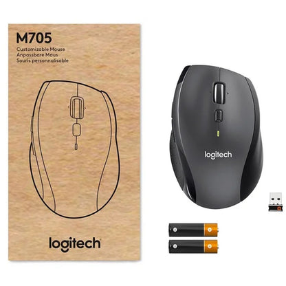 Miš brezžična ergonomska za desničarje Logitech M705 Marathon For Business 1000DPI nano temno siva (910-006034)