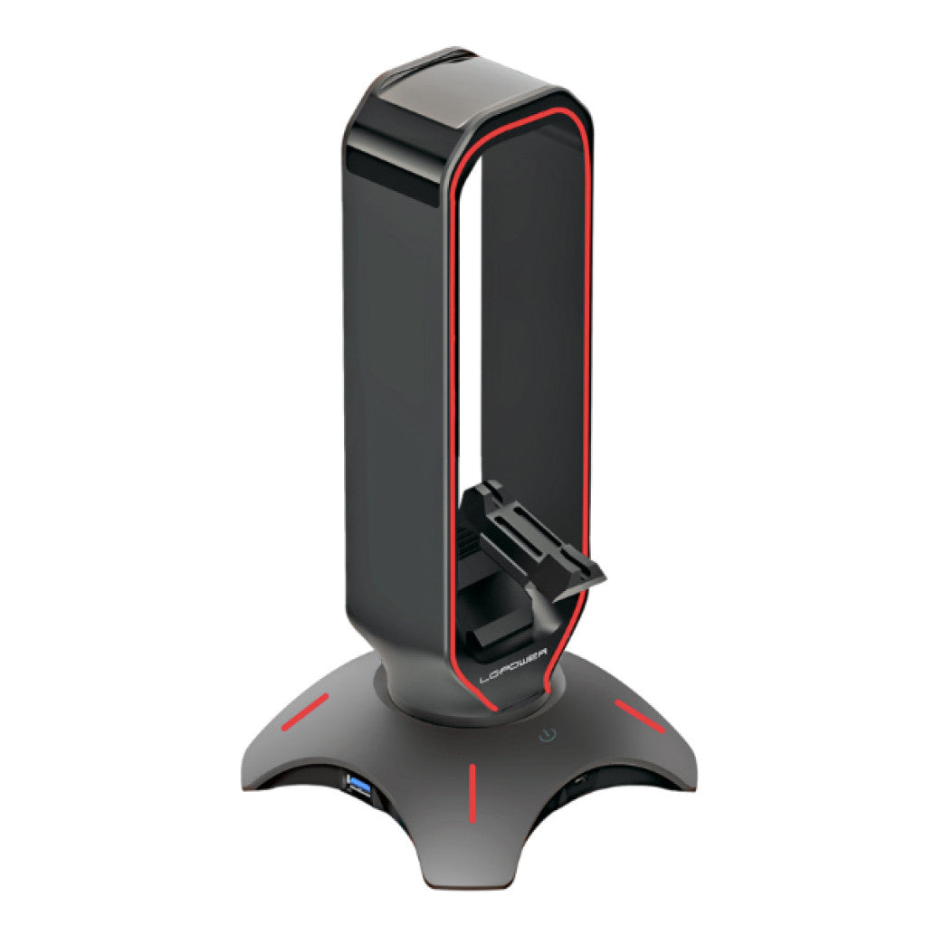 Držalo LC Power za slušalke in bungee za miško RGB