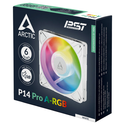 Ventilator Arctic P14 Pro PWM 140mm bela ARGB