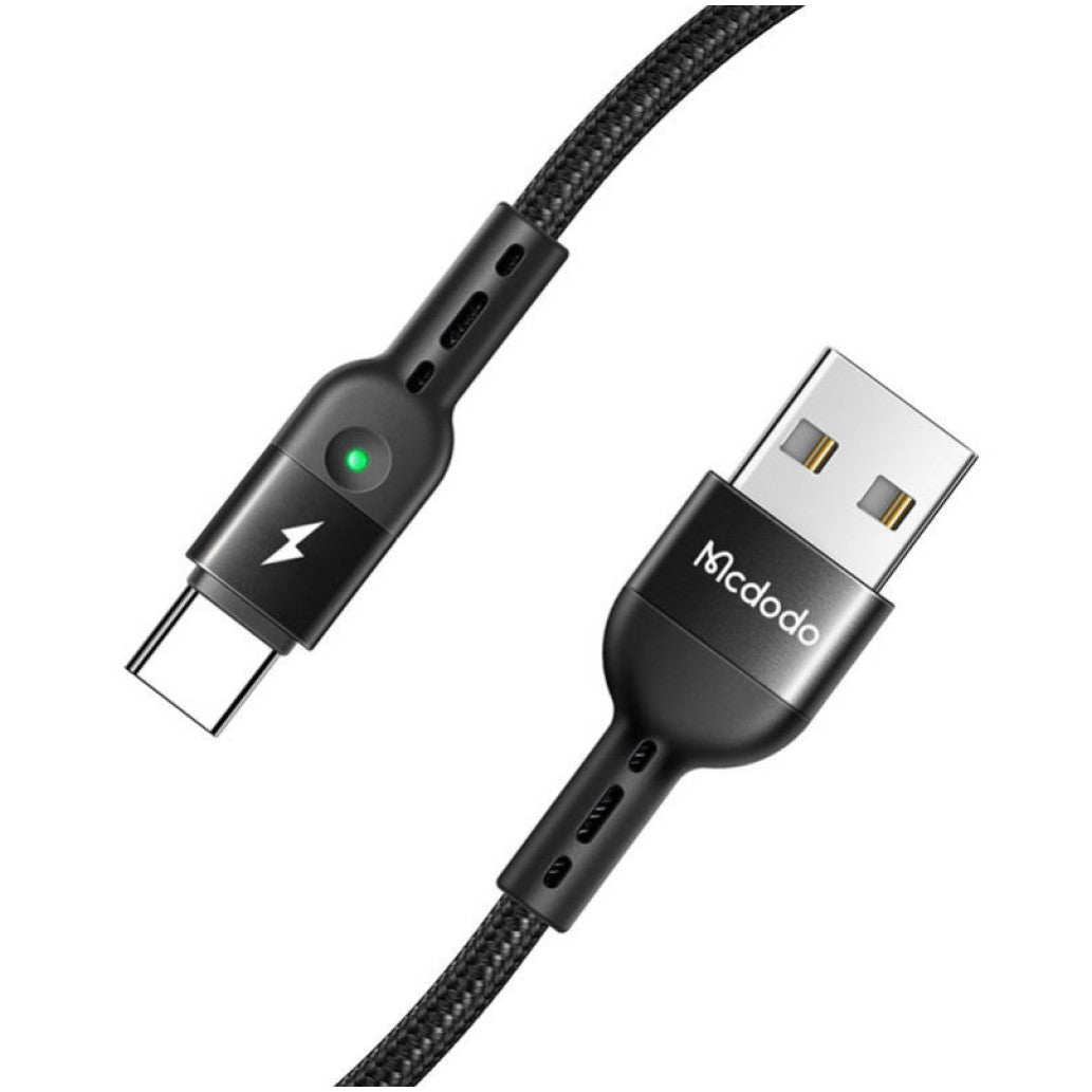 Kabel USB-C => USB-A 2.0 tekstil ovoj 1,80m 2A QC4 Mcdodo Omega - črn (CA-6420)