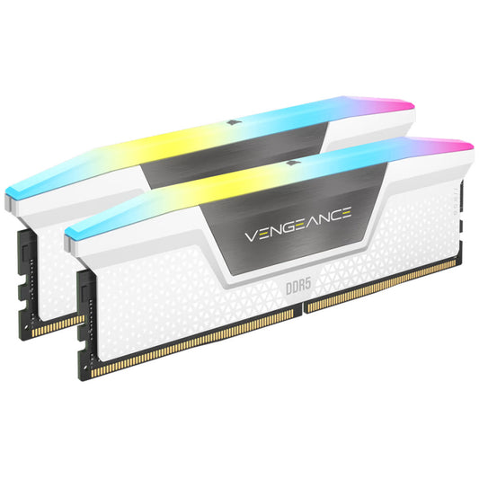 DDR5 32GB 6400MHz CL36 KIT (2x16GB) Corsair RGB Vengeance XMP3.0 1,35V Gaming bela (CMH32GX5M2B6400C36W)