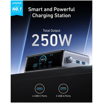Polnilna postaja 6v1 250W Anker Prime GaN črn (A2345341)