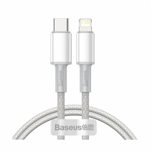 Kabel USB-C => Apple Lightning tekstil ovoj 1,00m PD 20W bel Baseus (CATLGD-02)