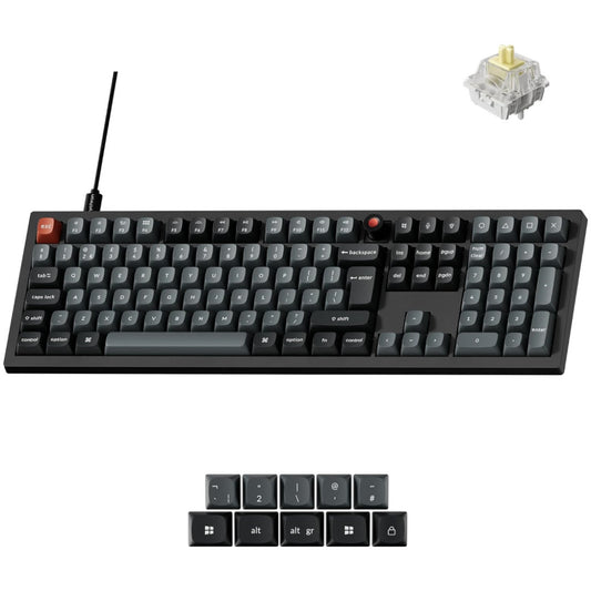 Mehanska Tipkovnica Žična Keychron V6 8K UK | črna RGB (Yellow switch) (V6W-D4-UK)