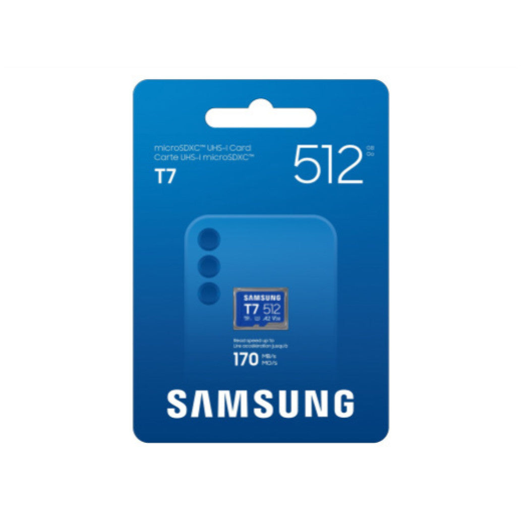 Spominska kartica microSDXC 512GB Samsung T7 170MB/s/U3 V30 UHS-I A2 (MB-MB512T/WW)