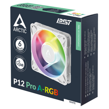 Ventilator Arctic P12 Pro PWM 120mm bela ARGB