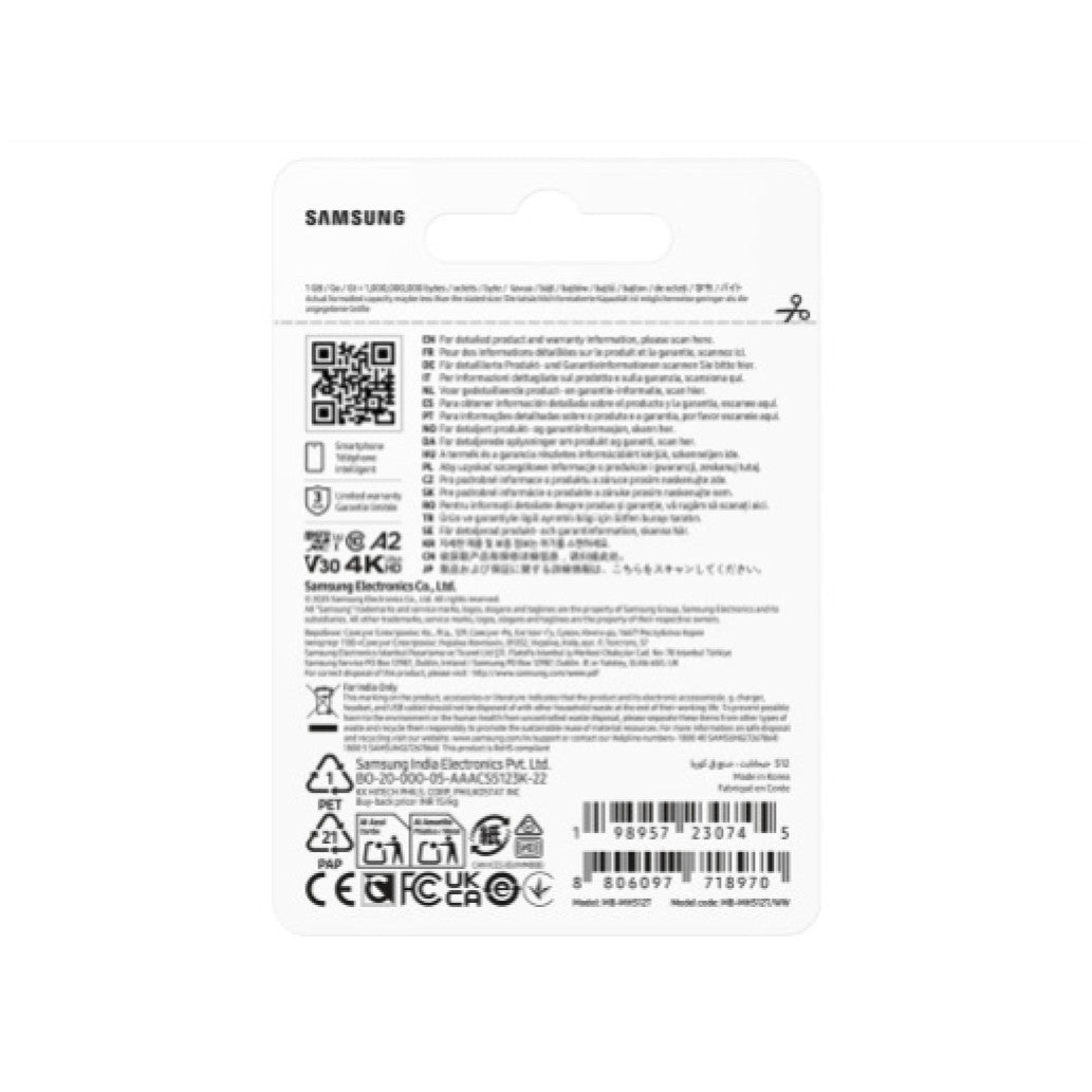 Spominska kartica SDXC 512GB Samsung T9 200MB/130MB/s U3 V30 UHS-I A2 (MB-MH512T/WW)