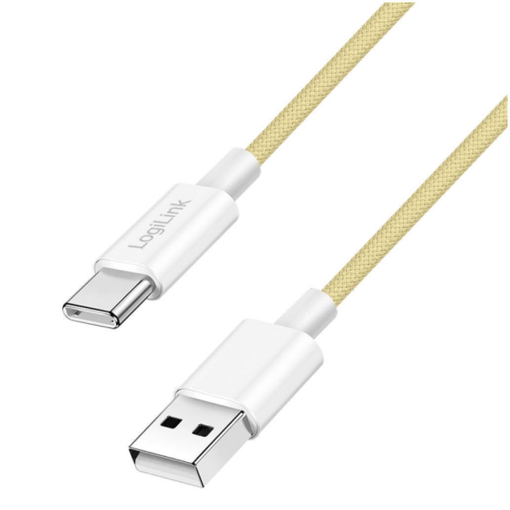 Kabel USB-C (m) => USB-A (m) 2.0 najlon ovoj 1,0m 60W 3A/20V 480Mbps PD3 rumen LogiLink (CU0333)