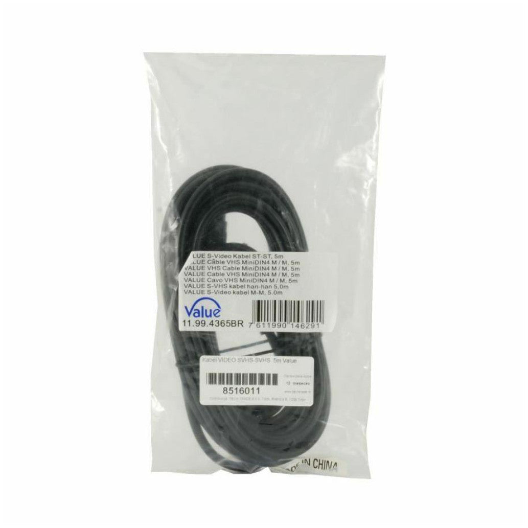 Kabel Video SVHS-SVHS 5,00m Value črn (11.99.4365-30)