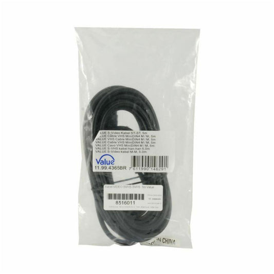Kabel Video SVHS-SVHS 5,00m Value črn (11.99.4365-30)