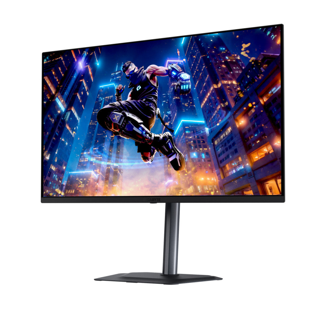 Monitor GigaByte 80 cm (31,5") MO32U24 3840x2160 Gaming 240Hz OLED 0,03ms 2xHDMI DisplayPort USB-C 18W 3xUSB Pivot Zvočniki 2x5W  DCI-P3-99% FreeSync Premium PRO HDR10 črna
