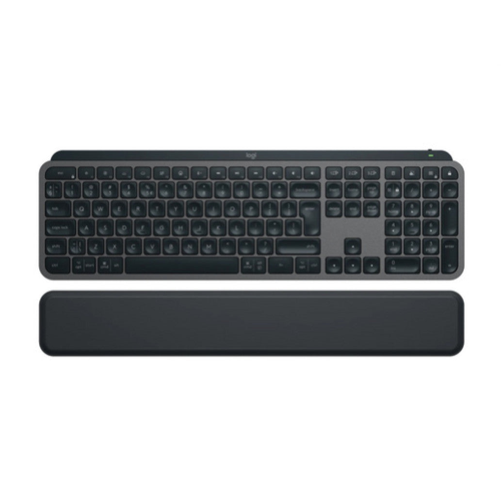 Tipkovnica Bluetooth + USB Logitech MX Keys S Plus US international | SLO gravura črna LED osvetlitev + naslon za zapestje (920-011589)
