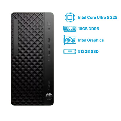 Računalnik HP Tower ProDesk 4 G1i AI PC Ultra 5-225/Q870/16GB/512GB/Intel grafika HDMI DP USB-C/BT WiFi RJ45/280W-92%/Win11Pro 9H7U6ET
