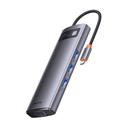 Priklopna postaja USB-C =>BASEUS 1xHDMI 1xVGA 3xUSB3.0 1xUSB-C PD100W Čitalec kartic (WKWG050013)