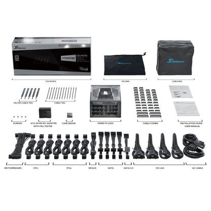 Napajalnik - 2200W Seasonic Prime PX 80Plus Platinum 92% ATX 3.1 (Gen5) Modular 135mm črna (PRIME-PX-2200-ATX30)