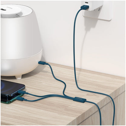 Kabel USB A => micro USB / USB-C / Lightning 3.5A 1.20m Baseus 3v1 - moder (CAMLTYS-03)