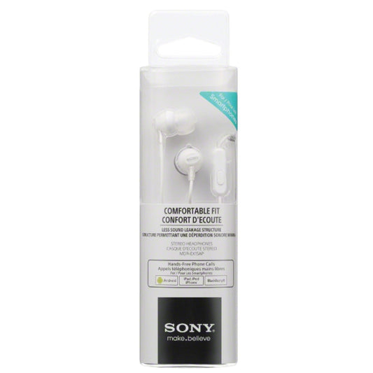 Slušalke žične ušesne 1x 3,5mm stereo Sony MDREX15AP z mikrofonom - bele